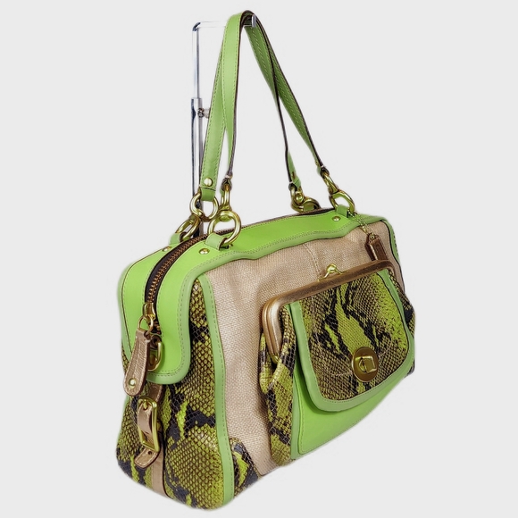 RARE COACH Ltd Ed Pinnacle Genuine Python & Ostrich Leather Hampton Satchel Bag - Picture 2 of 5